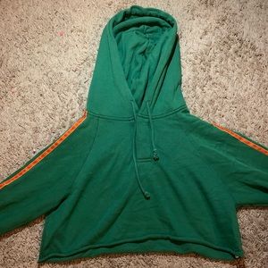 Green crop top hoodie